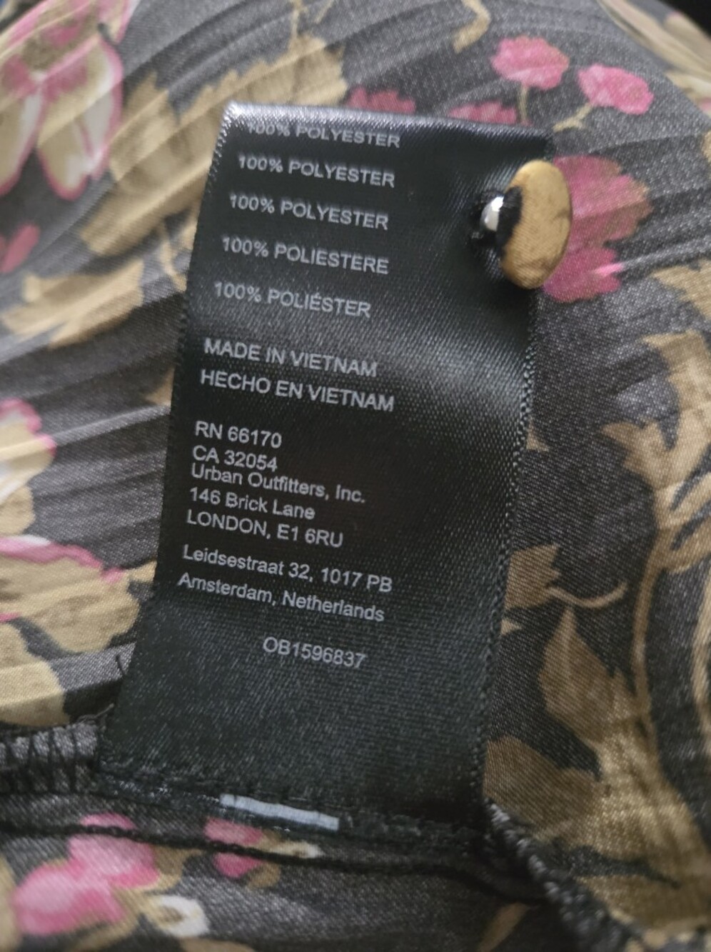 Anthropologie Black Floral V-Neck XL Long-Sleeve Blouse ruffle autumn fall - Picture 14 of 14